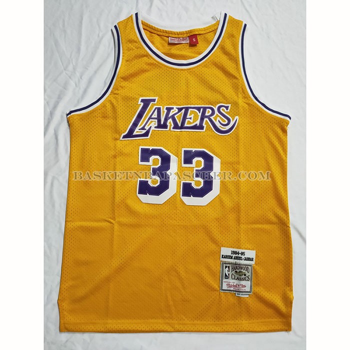 Maillot Los Angeles Lakers Kareem Abdul-jabbar NO 33 Mitchell & Ness 1984-85 Jaune